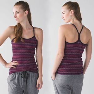 Lululemon Power Y Tank Top in Space Dye Plum / Navy